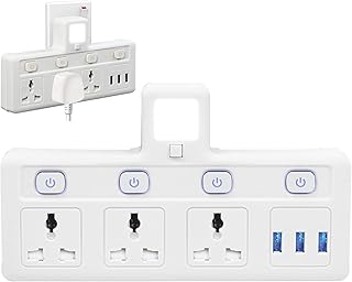 Adaptateur secteur multiprise tecom avec 3 veilleuses usb, prise de chargeur mural multiprise