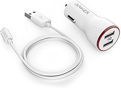 Chargeur de voiture anker powerdrive 2, compatible avec les appareils galaxy et android