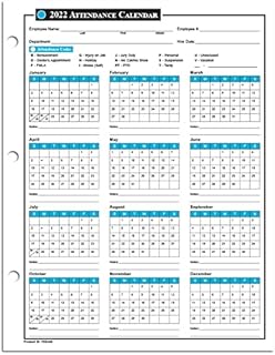 Calendrier de présence 2019 - 50 feuilles / paquet - haute qualité