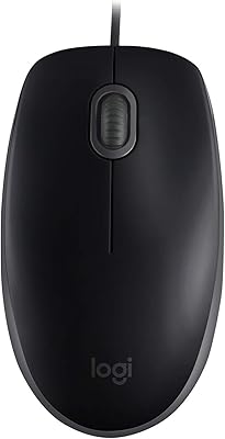 Souris usb filaire logitech b110, boutons silencieux, ergonomique pleine taille, conception ambidextre