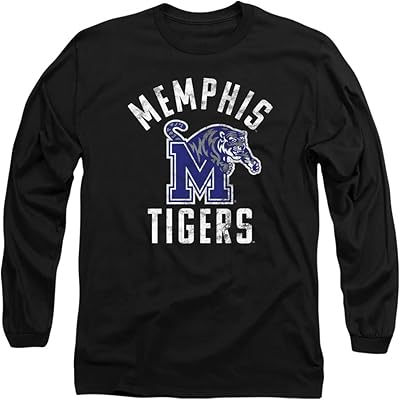 T-shirt à manches longues unisexe pour adulte avec logo officiel des memphis tigers