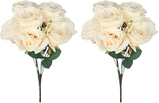 Yatai lot de 2 fleurs artificielles - plantes artificielles pour décoration intérieure - fleurs artificielles en soie pour décorations de mariage et de vacances (blanc crème). Diaytar : Votre source de bonnes affaires en ligne