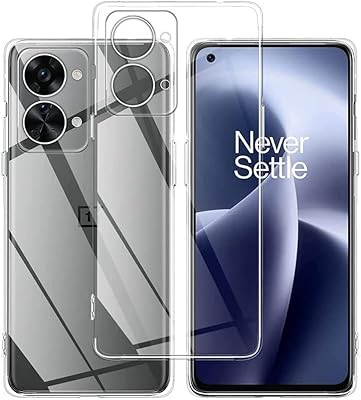 Coque arrière transparente anti-jaunissement avec protection de caméra pour téléphone portable oneplus nord