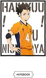 Cahier manga haikyuu yu nishinoya avec texte sur fond coloré : 6 x