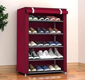 ÉTAGÈRE À CHAUSSURES SWIFTTM À 5 NIVEAUX AVEC COUVERCLE ANTI-POUSSIÈRE, TAILLE 30 X