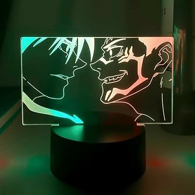 Veilleuse led en acrylique au design manga gojutsu kaisen usb deux