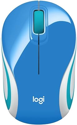 Mini souris sans fil logitech m187 bleue