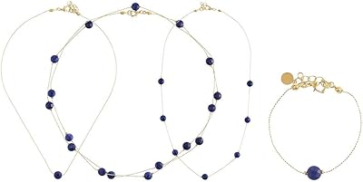 Alwan- ensemble d'accessoires plaqué or 3 chaînes et bracelet pour femme - ee3529gsetsph