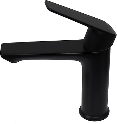 Robinet de lavabo de salle de bains moderne à poignée unique, noir mat, robinet mitigeur d'évier monotrou pour cuisine, ferme, camping-car, bar. Diaytar : Connectez-vous aux meilleures offres
