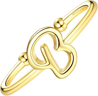 Bagues en argent sterling 925 pour femmes, plaqué or 18 carats, bagues alphabet