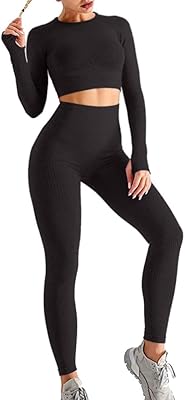 Ensemble d'entraînement 2 pièces sans couture pour femmes leggings et haut