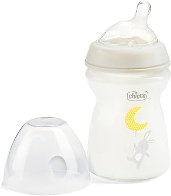 Bouteille en verre chicco natural feeling 250 ml à débit lent, 0 mois