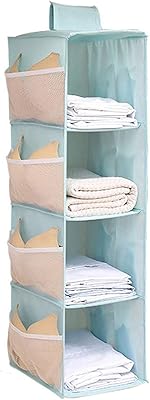 Organisateur de support suspendu en tissu, rangement de placard pliable, combinaison de rangement d'étagère durable pour bracelets, vestes de vêtements, bleu. Diaytar : Le discount intelligent pour consommateurs avisés