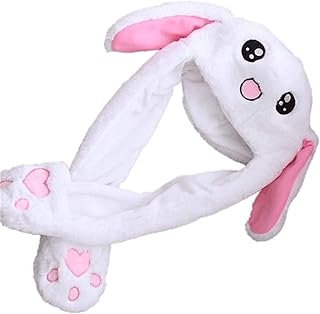 Chapeau de lapin à oreilles mobiles pour filles et femmes, jouets de tête