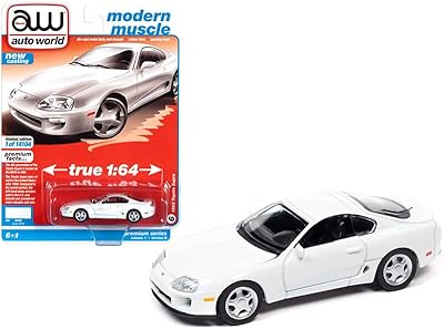 Auto world modern muscle toyota supra 1993 (blanc), série 1