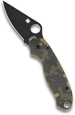 Couteau de poche pliant utilitaire spyderco para 3 avec lame noire