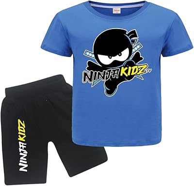 Ensemble de vêtements d'été pour enfants, t-shirt et short 100 % coton ninja