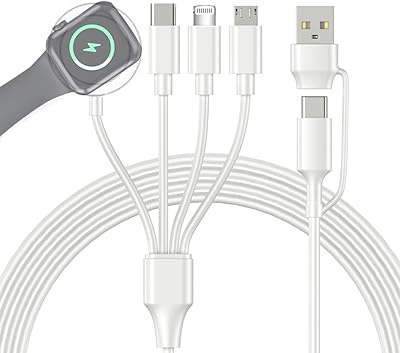 Câble de charge magnétique multi-usb zurligy 4 en 2, type c/usb/montre/iphone/montre android, câble