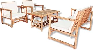 Vedaxl ensemble de salon de jardin 4 pièces avec coussins pour terrasse, jardin