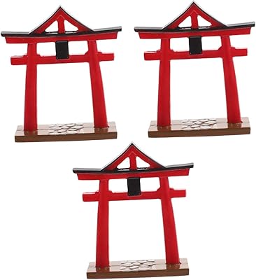 Safigle 3 pièces accessoires de porte torii plateau de sable miniatures décor chinois