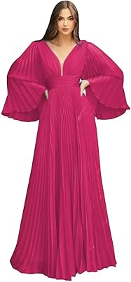 Robes de demoiselle d'honneur en mousseline à manches longues robes de bal