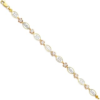 Bracelet quinceanera sweet 15 ans en or 14 carats, bijoux cadeaux pour femmes