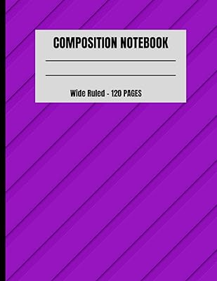 Cahier de composition : formes violettes - lignées larges, 120 pages, 8,5\" x