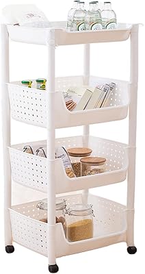 Support de rangement en plastique, chariot de rangement mobile, organisateur de rangement coulissant