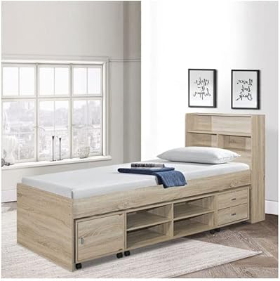 Lit simple home box cooper avec espace de rangement 110 x 212,8"