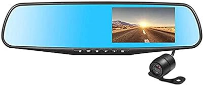 Rétroviseur dvr de voiture de 4,3 pouces avec 2 caméras de tableau