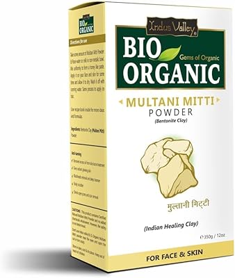 Poudre multani mitti 100 % naturelle certifiée bio biologique de l'indus valley, masque
