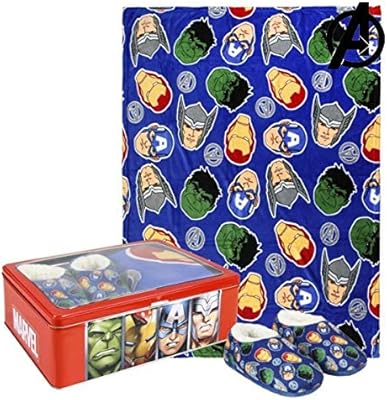 Couverture textile et accessoires avengers bleu