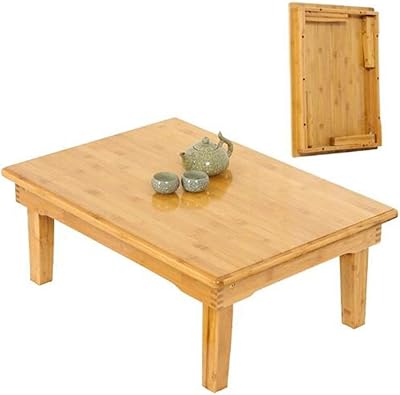 Table pliante table basse en bambou table de sol carrée table à manger