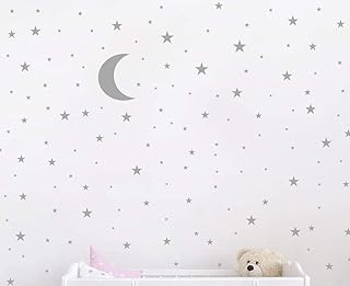 Autocollant en vinyle lune et étoiles pour décorer les chambres d'enfants des deux