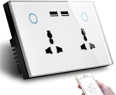 Prise murale usb intelligente easylife tuya prise électrique universelle 13a tactile avec surveillance