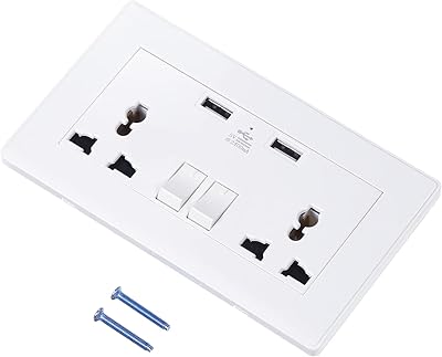 Prise murale icam prise universelle double 2 prises usb carte d'alimentation