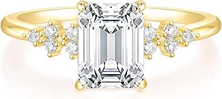 Bague de fiançailles 3 ct pour femme, plaquée or 14 carats, pierre