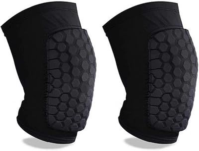 Genouillères de compression basket-ball avec coussinet en nid d'abeille genouillères respirantes et antidérapantes