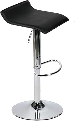 Tabouret de bar pivotant réglable, cuir pu avec base chromée, chaise de table