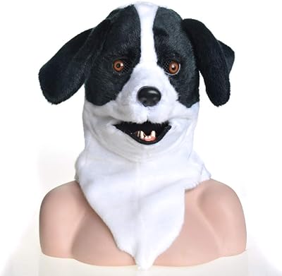 Masque winpsheng-masque adulte tête complète brut bouche mobile costume de chien de carnaval