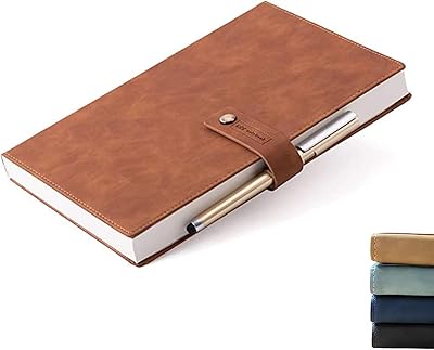 Cahier d'écriture rechargeable avec couverture rigide en cuir, journal d'écriture ligné avec anneau