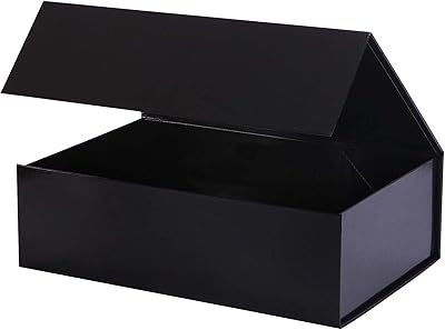 Grande boîte cadeau noire (13 x 9,6 x 4 pouces) boîtes cadeaux pliantes