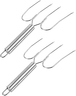 Hanabass 2 pièces en acier inoxydable fourchette à dinde barbecue gril outils