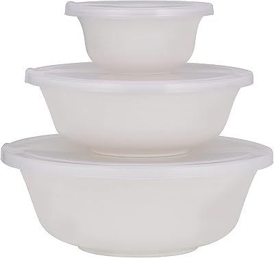 Royalford ensemble de 3 récipients avec couvercle hermétique, récipient alimentaire, casseroles de préparation