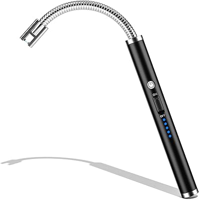 Briquet électrique nisapto, long briquet rechargeable avec affichage flexible du cou à led