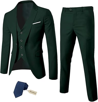 Ensemble de costume coupe ajustée mys pour hommes, 3 pièces, veste unie à