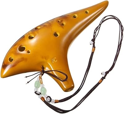Amicisound ocarina alto c key flûte 12 trous avec planche en bois