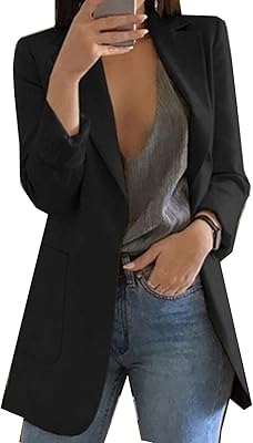 Manteau pour femme blazer décontracté à manches longues veste ajustée