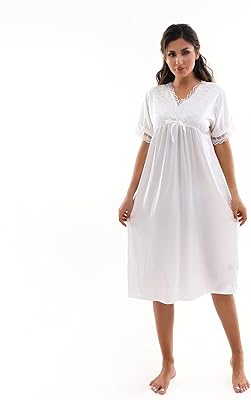 Chemise de nuit pour femme adulte chemise légère en satin doux