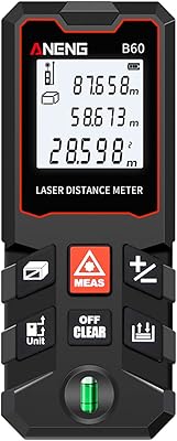 Télémètre laser numérique lcd monis 60 m avec mini niveau à bulle